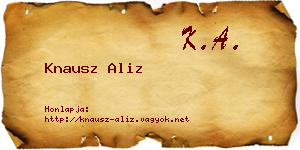 Knausz Aliz névjegykártya